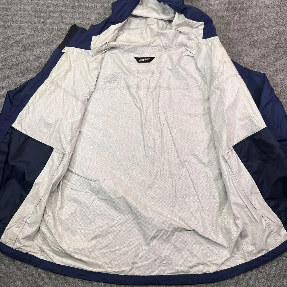 The North Face Jacket Mens Large Blue Hooded Windbreaker Lightweight Hiking
